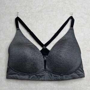 Adore Me Black Wireless‎ Full Coverage Sports Bra Size 34D Criss Cross Back Gym
